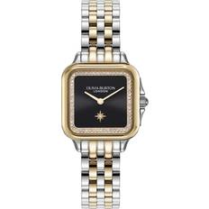 Olivia Burton Grosvenor Two Tone Crystal Black Dial Watch