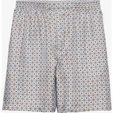 Silk Shorts Prada Silk Flower Print Shorts turquoise