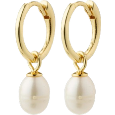 Pilgrim Berthe Recycled Hoop Earrings - Gold/Pearls