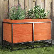 Wood Raised Garden Beds vidaXL Wax Brown Pine Planter 80 x 40 x 50 cm