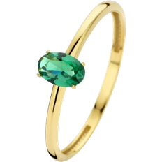 Isabel Bernard Baguette Olivia Ring - Gold/Green