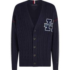 Tommy Hilfiger Herre Trøjer Tommy Hilfiger RWB Contrast Cable Cardigan, Desert Sky