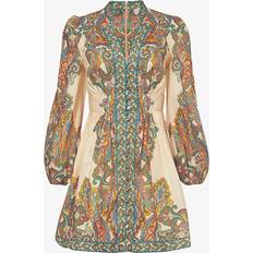 Knee Length Dresses - Multicoloured Zimmermann WomensPaisley Ottie Paisley-print Linen Mini Dress