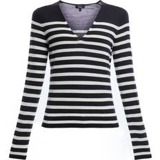 Theory Women Jumpers Theory Wool-Blend Striped Sweater navy