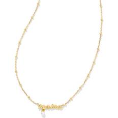 Kendra Scott Mama Script Pendant Necklace - Gold/Pearl