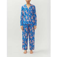 Desmond & Dempsey Cotton Chango Pyjama Set blue