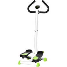 Fitness Homcom Adjustable Stepper Aerobic Ab Exercise Fitness Workout Machine with LCD Screen & Handlebars, White