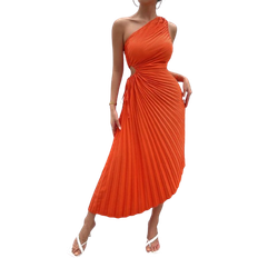 Plisseret Kjoler Shein Privé Spring Break One Shoulder Cut Out Waist Pleated Asymmetrical Hem Prom Dress