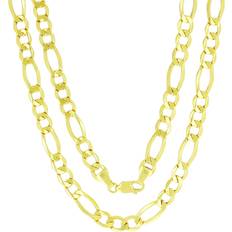 Unisex Necklaces Nuragold Figaro Chain Link Pendant Necklace 5.5mm - Gold