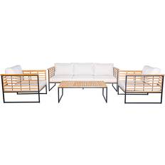 Sensum Utemöbler Sensum Soffgrupp Aspvik Comfort Teak Svart Loungeset