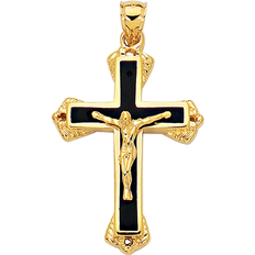 Men Charms & Pendants Jewelry Affairs Crucifix Cross Pendant - Gold/Black