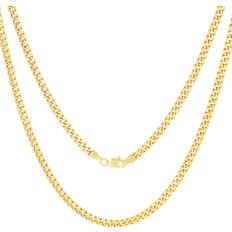 Nuragold Miami Cuban Link Chain Pendant Necklace 4mm - Gold