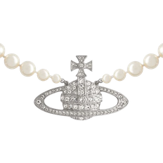 Man. Bas Relief Necklace - Silver/Pearls/Transparent