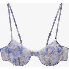 Clothing Prada Peony Print Bra turquoise