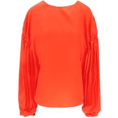 Red Blouses Khaite "Quico Blouse With Puffed Sleeves