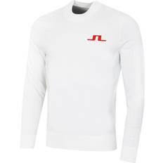 J.Lindeberg Jumpers J.Lindeberg XL, White Mens Gus Lightweight Jacquard Knitted Sweater