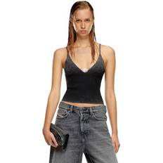 Donna Bluse Diesel M-Laila Crop Top - Black - Female