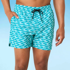 Puma Swimwear Puma Men's 5" Geometric-Print Swim Shorts Blue/White