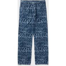 Leather - Men Pants & Shorts Marni Men's Wide-Leg Scribble Jeans BLUE 34