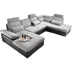 Grau - U-Sofas Mid you Living Black/Silver Sofa 324cm