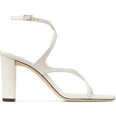 Blanc Sandales à talons Jimmy Choo Azie Leather Heeled Sandals white