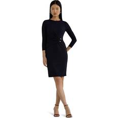 Knee Length Dresses - XXXS Lauren Ralph Lauren Women's Jersey Three-Quarter-Sleeve Dress Navy