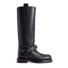 Burberry Women Boots Burberry Leather Saddle High Boots - Black