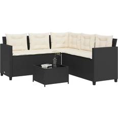 Garden & Outdoor Furniture vidaXL Garden Sofa with Table and Cushions Outdoor Lounge Set