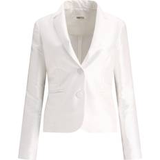 Bianco Abiti F. It-Satin Single-Breasted Blazer - Bianco-Donna