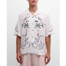 Shirts ICECREAM Men's Embroidered Palms Camp Shirt WHITE X-Large