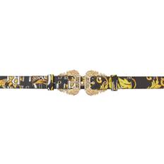 Multicoloured - Women Belts Versace Jeans Couture Black & Yellow Logo Belt EG89 Black/Gold