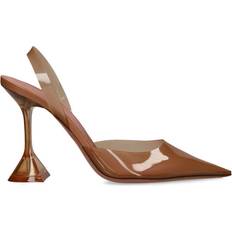 Amina Muaddi Holli Glass Slingback Pumps beige