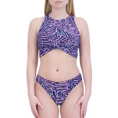 Blue Bikini Sets Spyder Women's Print High Neck Twist Bikini Set, Medium, Navy