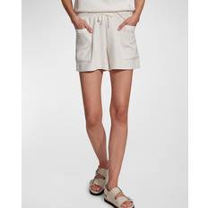 Ivory Marl Isabella Mid-rise Stretch-woven Shorts