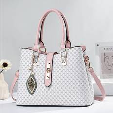 Dinamr White Pink Single Capacity Large Shoulder Crossbody Bag Fashion Casual Classic Girl Style