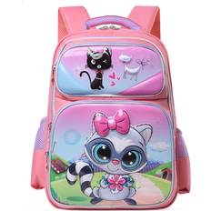 Cotton School Bags Dinamr Kitten Backpack Children Large Capacity Cartoon Animal Print Cute Fashion And Casual
