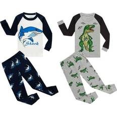 Nightwear Uccdo Sold by: UccdoDirect, Uccdo 2Pcs Little Boys Pajamas Sets Toddler Kids Pjs Clothes Long Sleeve T-Shirt Long Pants Set Big Boys Sleepwear Loungewear 2-12 Years