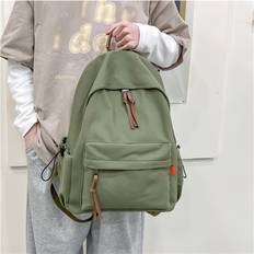 Solid Colours School Bags Dinamr Green School Shoulder Backpack Handbag Universal Large Capacity Solid Color Simple