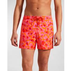 Leopard - Men Swimwear Vilebrequin Men Stretch Swim Shorts - Moorise - Orange