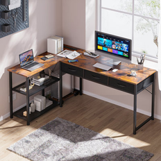 17 Stories Folajimi L-Shaped Wood/Metal Writing Desk