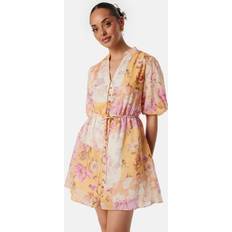 Loanna Mini Skater Dress - Pink/Floral