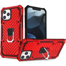 Reiko iphone 12/ iphone 12 pro kickstand anti-shock & anti falling case in red 3.50