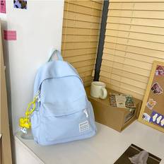 Solid Colours School Bags Veishet Blue Backpack School Shoulder Handbag Universal Large Capacity Solid Color Simple