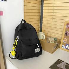 Solid Colours School Bags Veishet Black Backpack School Shoulder Handbag Universal Large Capacity Solid Color Simple