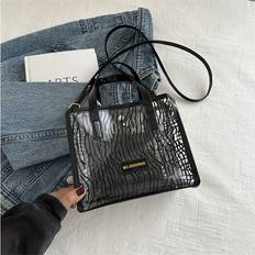 Transparent Handbags RYWOLT Stripe Ladies Shoulder Bag Handbag Transparent Pu Large Capacity Portable Fashionable