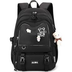 Maxpower Black New School Backpack Girls Cute Bagpack Large Capacity Waterproof Teenager