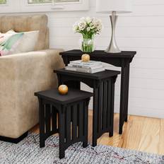 Wood Nesting Tables Lavish Home Set Traditional Mission Nesting Table