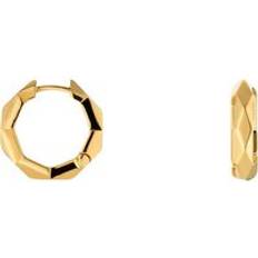 Donna - Oro Orecchini Gucci Link To Love 18ct Yellow Gold Studded Hoop Earrings