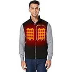 Ororo Men's Heated Fleece Gilet with Power Bank - Black