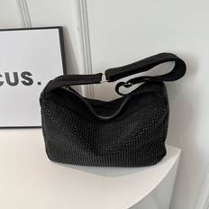 RYWOLT Black Large Single Capacity Shoulder Crossbody Bag Fashion Simple Exquisite Girl Style